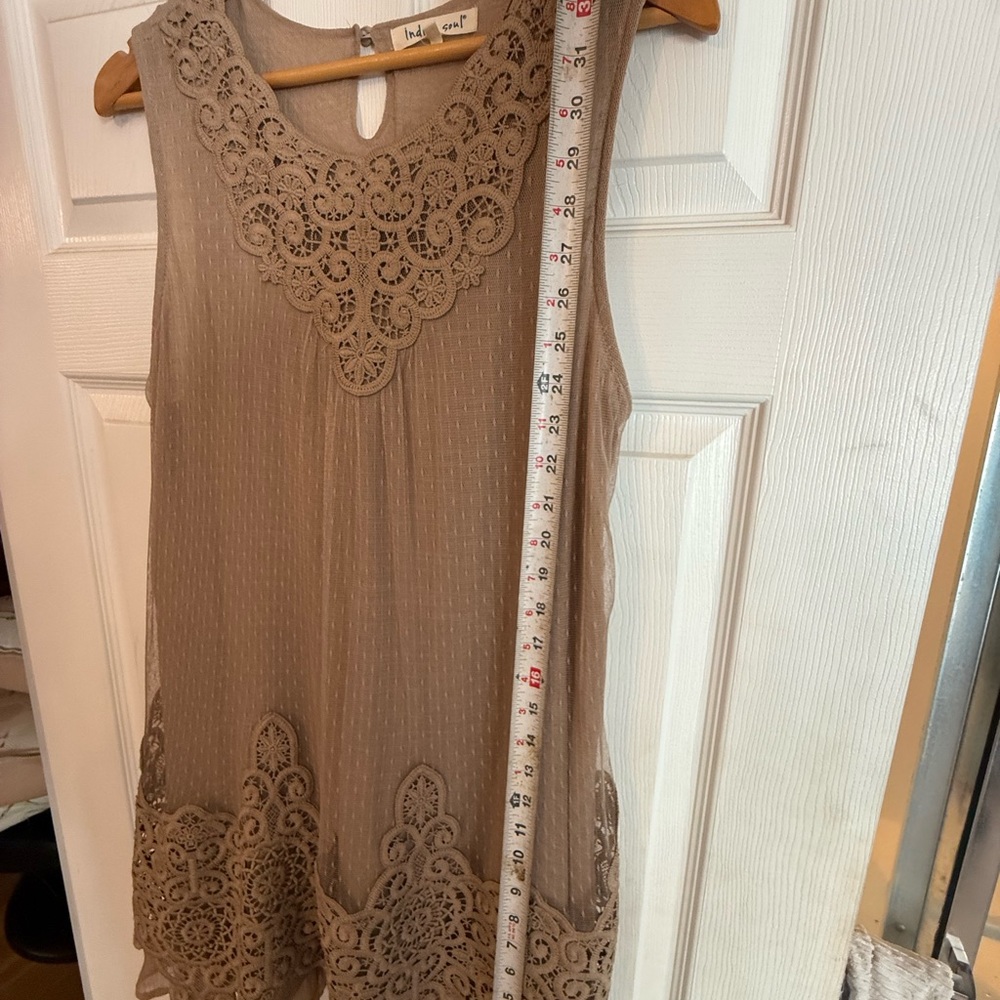 Indigo Soul Tan Lace Mini Dress - Picture 5 of 5
